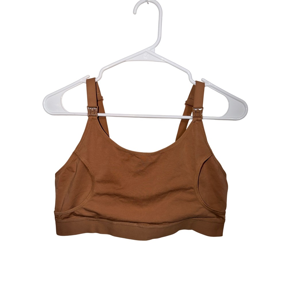 Momcozy Hands Free Nursing and Pumping Bra Tan Wireless Size Large